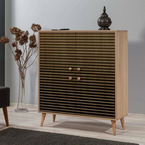 Credenza quercia 95x36x111h cm 4 ante - Agyemang