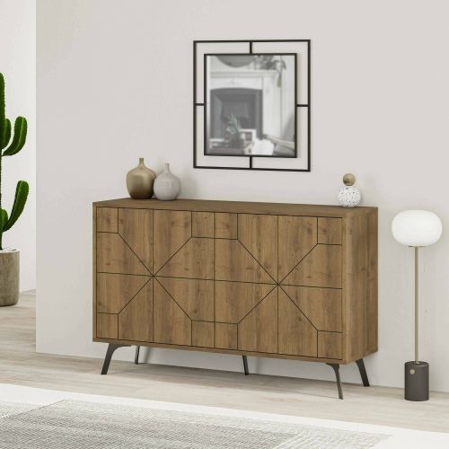 Credenza rovere 123x35x77h cm 4 ante - Brunale