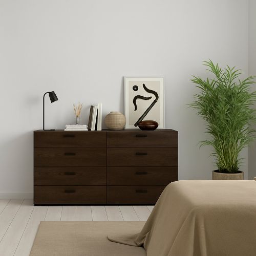 Credenza rovere 140x40x81h cm 8 cassetti - Acetosella