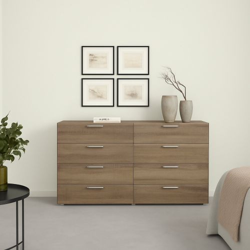Credenza rovere 140x40x81h cm 8 cassetti - Urduja
