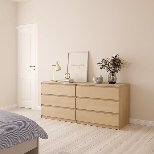 Credenza rovere 153x50x70h cm 6 cassetti - Abacadabra