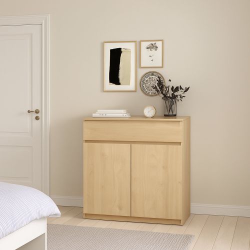 Credenza rovere 80x40x100h cm 2 ante e 1 cassetto - Genziana