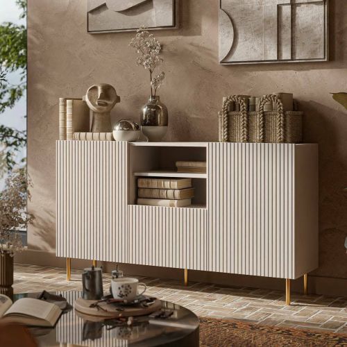 Credenza Stornara, 150x42 h82 cm, Beige