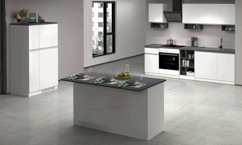 Cucina Bianco Lucido Grigio Ardesia Modulabile 29 Ripiani, 3 Cassetti Made in Italy - Balme