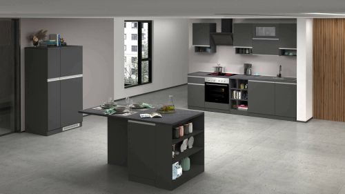 Cucina Grigio Ardesia Grigio Ardesia 31 Ripiani Modulabile, 3 Cassetti Made in Italy - Arlo