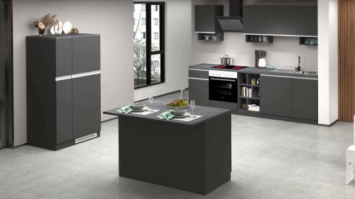 Cucina Grigio Ardesia Grigio Ardesia 31 Ripiani Modulabile, 3 Cassetti Made in Italy - Arlo