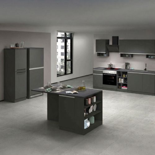 Cucina Grigio Ardesia Grigio Ardesia Con cassetti, Elettrodomestici non inclusi, Componibile Made in Italy - Arlo