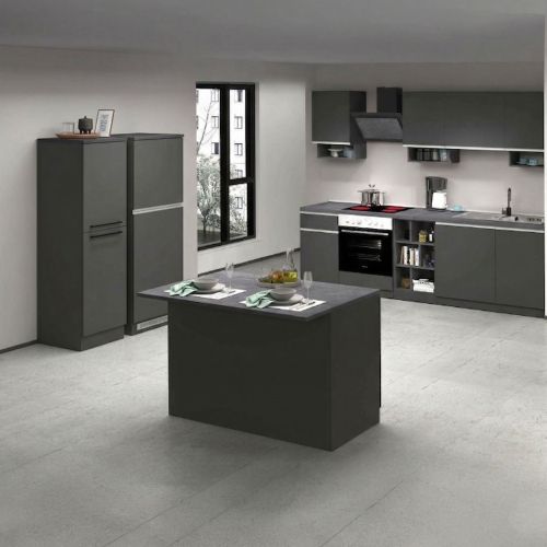 Cucina Grigio Ardesia Grigio Ardesia Con cassetti, Elettrodomestici non inclusi, Kit Made in Italy - Arlo