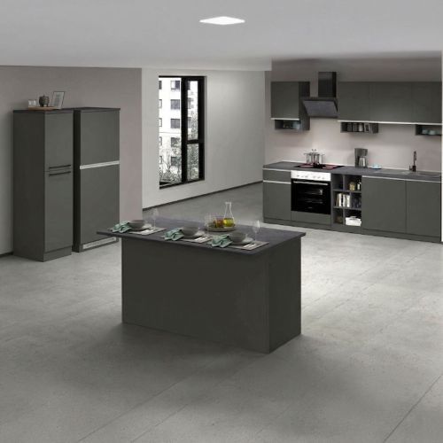 Cucina Grigio Ardesia Grigio Ardesia Con cassetti, Elettrodomestici non inclusi, Modulabile Made in Italy - Arlo