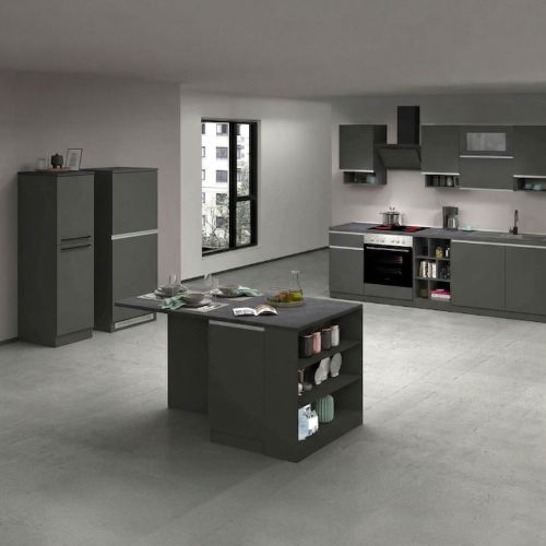 Cucina Grigio Ardesia Grigio Ardesia Con cassetti, Elettrodomestici non inclusi, Set Made in Italy - Arlo