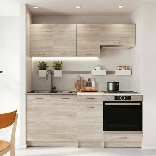 Cucina Marrone Rovere Modulabile Con cassetto, Elettrodomestici non inclusi - Teano