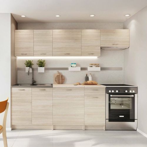 Cucina Marrone Rovere Modulabile Con cassetto, Elettrodomestici non inclusi - Urzulei