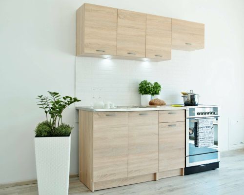 Cucina Marrone Rovere Modulabile un Cassetto, 3 Ripiani - Sora