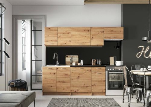 Cucina Marrone Rovere Nodi Modulabile un Cassetto, un Ripiano - Urzulei