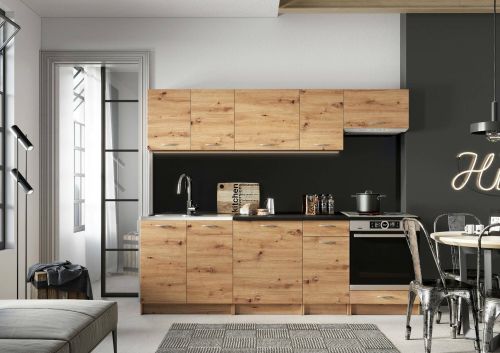 Cucina Marrone Rovere Nodi un Ripiano Modulabile, un Cassetto - Camerino