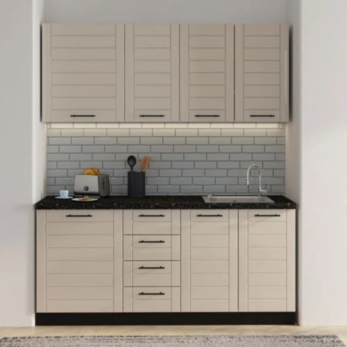 Cucina Marrone Sabbia Nero Con cassetti, Elettrodomestici non inclusi, Modulabile, Apertura Battente, Scorrevole - Monsch