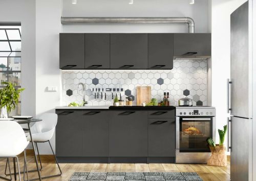 Cucina Nero Antracite Modulabile un Cassetto, un Ripiano - Rostas