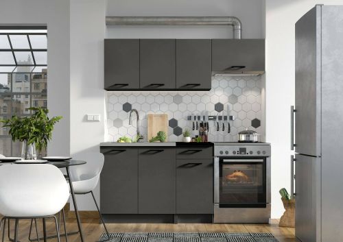 Cucina Nero Antracite un Ripiano Modulabile, un Cassetto - Cormone