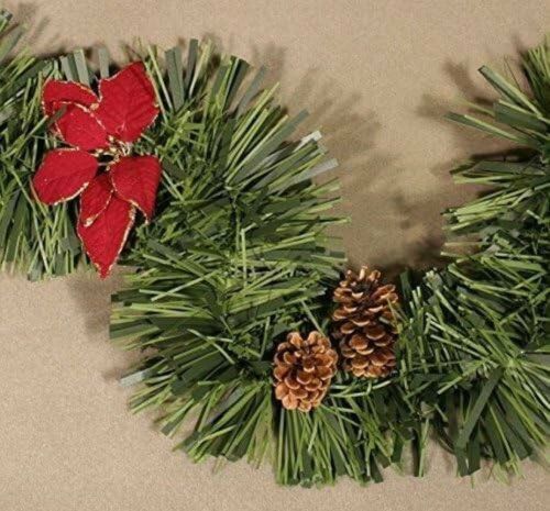 Decorazione da Natale Gepatsch, Addobbo natalizio, Ornamento da natale, Decorazione festiva, Made in Italy, 500x15 h15 cm, Verde e Rosso