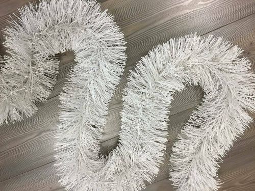 Decorazione da Natale Kessel, Addobbo natalizio, Ornamento da natale, Decorazione festiva, Made in Italy, 500x15 h15 cm, Bianco