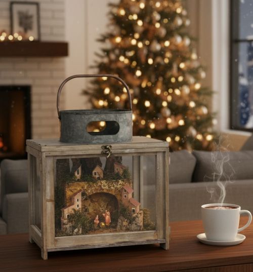Decorazione da Natale Marrone Verde Colore Struttura Verde, - Chamois