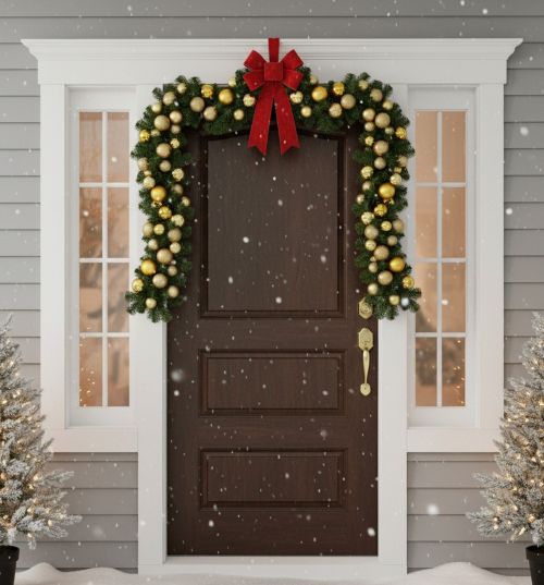 Decorazione da Natale oro Verde Colore Struttura Verde, Made in Italy - Angitola