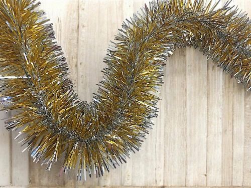 Decorazione da Natale Rutor, Addobbo natalizio, Ornamento da natale, Decorazione festiva, Made in Italy, 1000x7 h7 cm, Oro e Argento
