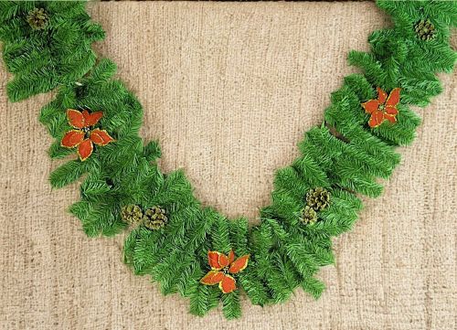 Decorazione da Natale Zollino, 220x25 h25 cm, Vedre e Rosso