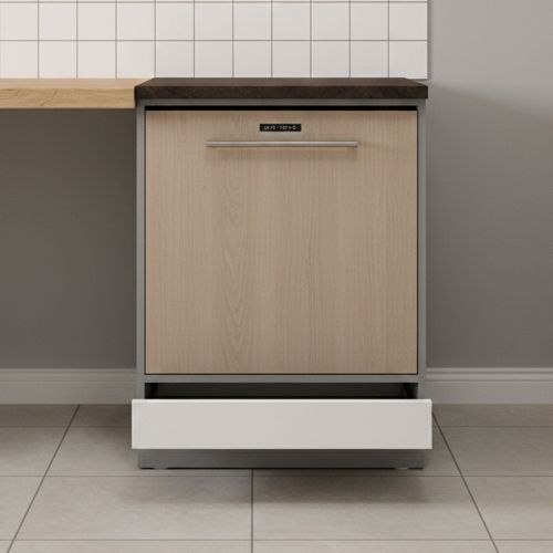 Dispensa da Cucina Bianco Grigio un Cassetto 2 Ripiani 55x60x82h cm, Apertura Scorrevole - Moiolaaa