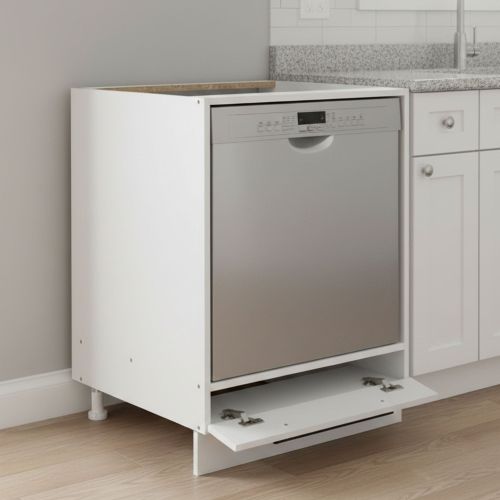 Dispensa da Cucina Bianco Nero un Cassetto un Ripiano 60x55x82h cm, Apertura Scorrevole - Palmiano
