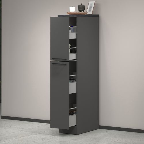 Dispensa multiuso 2 ante 30x165h cm antracite e ardesia - Atrax