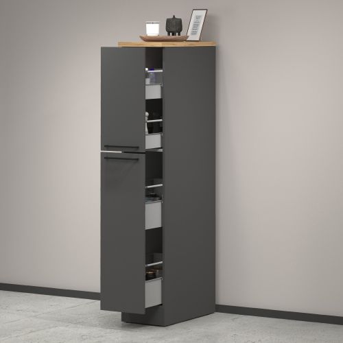 Dispensa multiuso 2 ante 30x165h cm antracite e rovere - Atrax