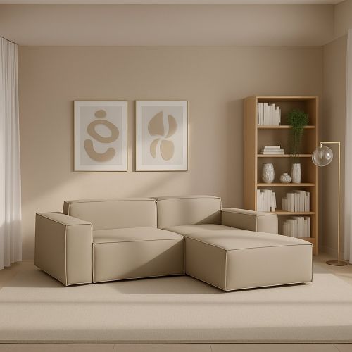 Divano 2 posti beige 220x170x70h cm - Amuleto