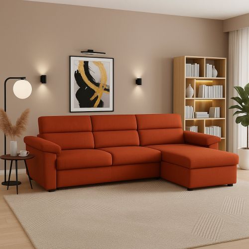 Divano 4 posti arancione 285x160x100h cm - Ceto