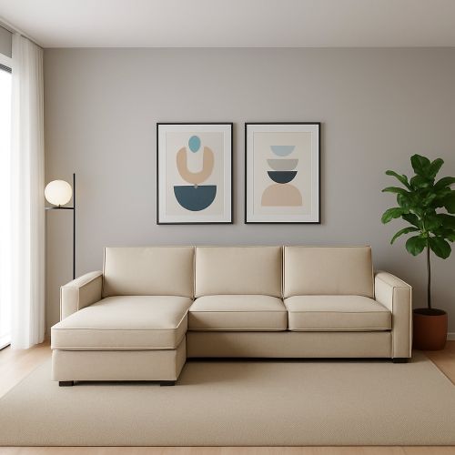 Divano 4 posti beige 260x95x90h cm - Sodalite