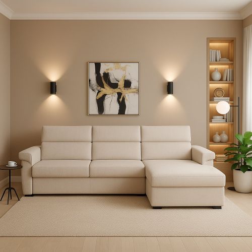 Divano 4 posti beige 285x160x100h cm - Ceto