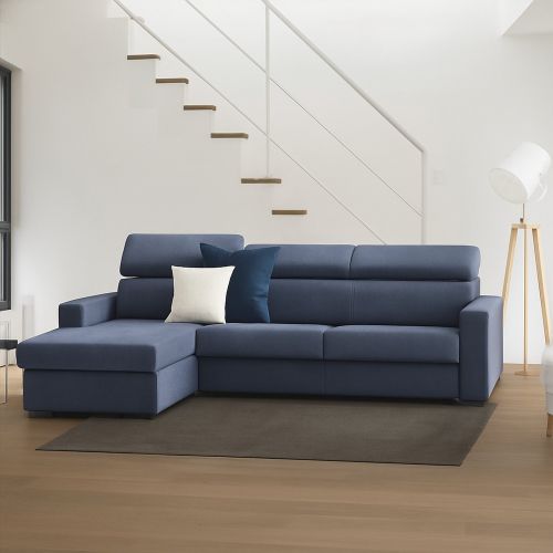 Divano ad angolo blu 260x95x85h cm - Aryaly