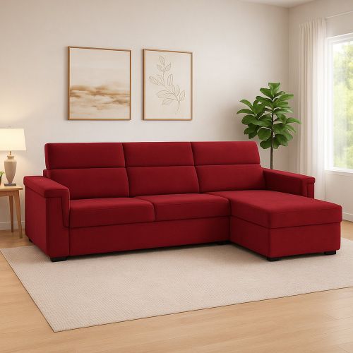 Divano ad angolo rosso 285x160x100h cm - Cintano