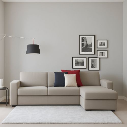 Divano ad angolo tortora 280x95x90h cm - Atos