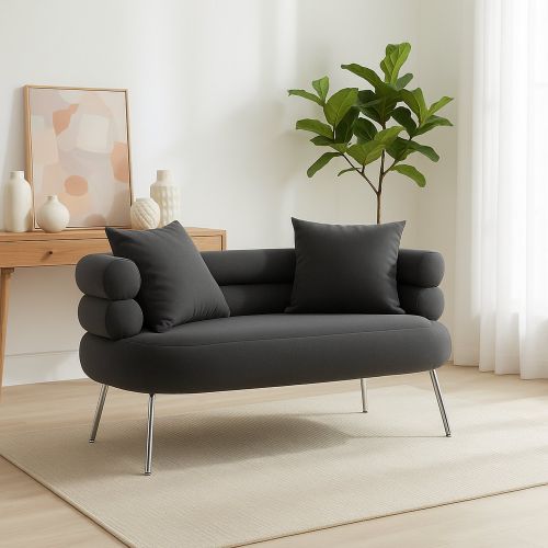 Divano classico grigio e argento 133x68x69h cm - Casier