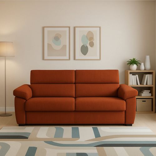 Divano con braccioli arancione 205x95x100h cm - Gorreto