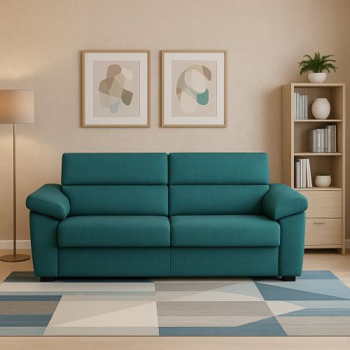Divano con braccioli azzurro 205x95x100h cm - Gorreto