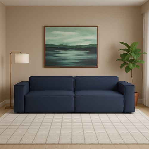 Divano con braccioli blu 260x95x70h cm - Argo