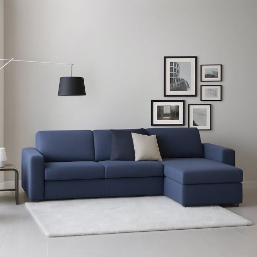 Divano con braccioli blu 260x95x90h cm - Azechiele