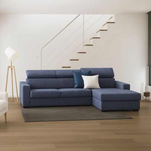 Divano con braccioli blu 280x95x85h cm - Ameno