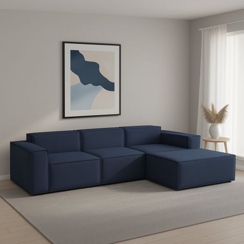 Divano con braccioli blu 300x170x70h cm - Ananas