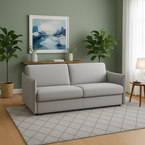 Divano con braccioli grigio 200x95x90h cm - Severo
