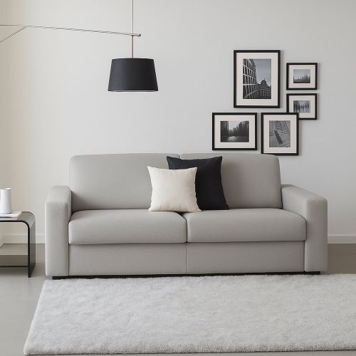 Divano con braccioli grigio 220x95x90h cm - Ayta