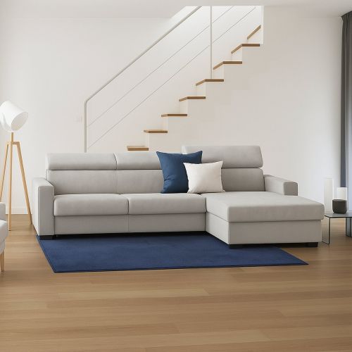 Divano con braccioli grigio 260x95x85h cm - Angera