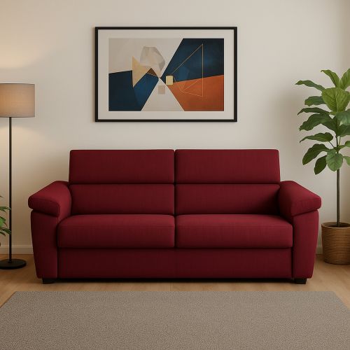 Divano con braccioli rosso 225x95x100h cm - Giffone